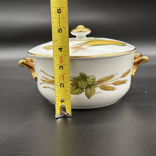 Royal Worcester Fine Porcelain Evesham Gold Oval Casserole Dish, Shape 28