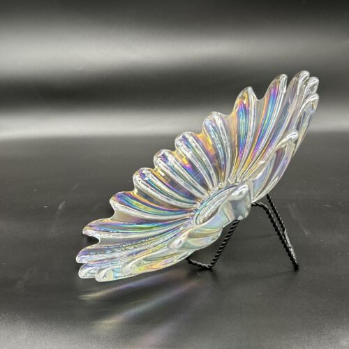 Vintage Federal Glass Iridescent Celestial Sunburst Center Serving Bowl in Box