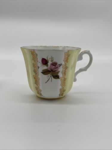 Royal Grafton TeaCup & Saucer Fine Bone China Yellow With Gold Trim Vintage