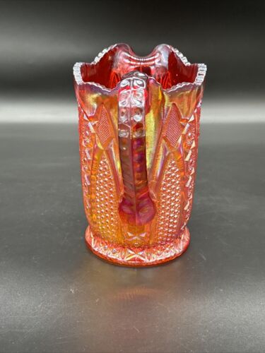 Indiana Ruby Red Sunset Amberina Carnival Glass Heirloom Water Pitcher