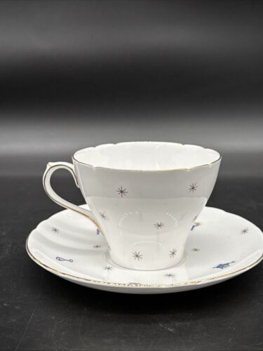 VTG SHELLEY China Teacup & Saucer Order of the Eastern w/Star Pole New Cambridge