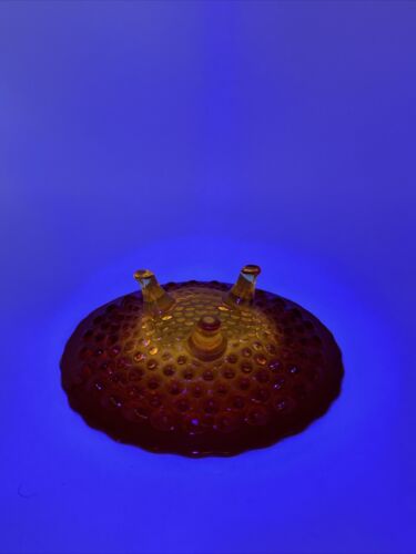 Vintage Amberina Hobnail Footed Glass Bon Bon Candy Dish