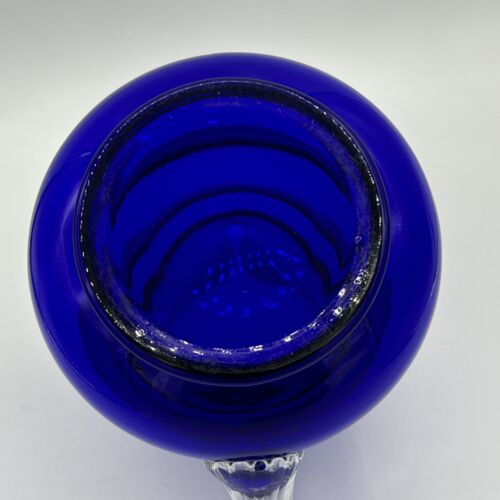 Vintage Louie Glass Co. Art Deco Style Cobalt Blue Harpo Pitcher