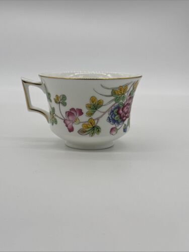 WEDGWOOD Williamsburg Cuckoo Pattern Footed Cup & Saucer