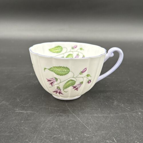 Vintage Shelley England Cup & Saucer Campanula Purple Trim Teacup