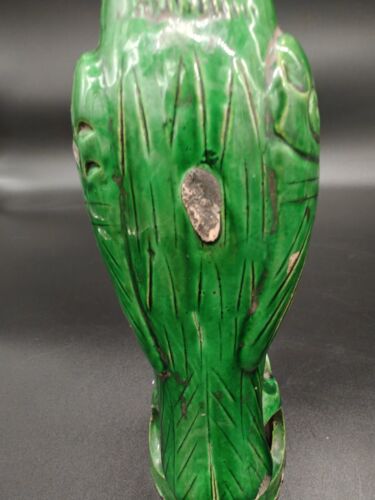 Antique Chinese Green Glazed Parrots Pair