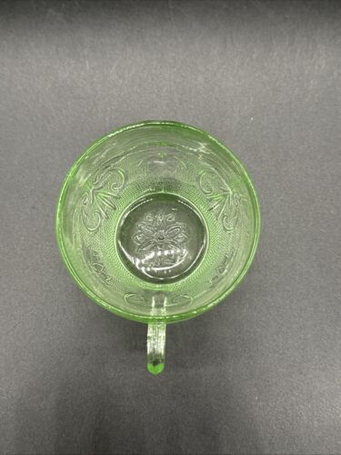 Vintage Tiara Glass Chantilly Green SANDWICH Tea Coffee Cup