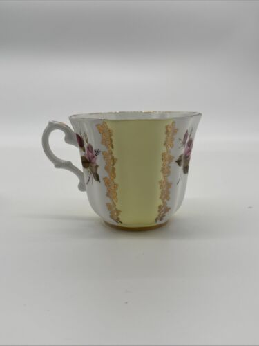 Royal Grafton TeaCup & Saucer Fine Bone China Yellow With Gold Trim Vintage