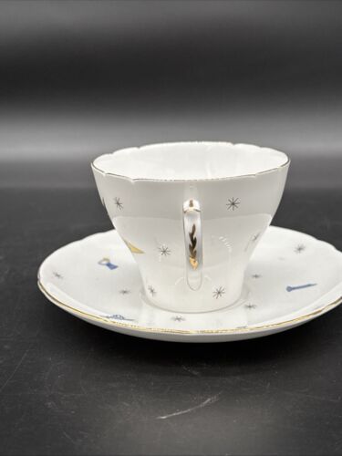 VTG SHELLEY China Teacup & Saucer Order of the Eastern w/Star Pole New Cambridge