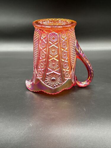 Indiana Ruby Red Sunset Amberina Carnival Glass Heirloom Water Pitcher