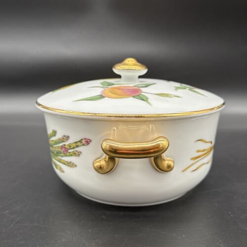 Royal Worcester Fine Porcelain Evesham Gold Oval Casserole Dish, Shape 28