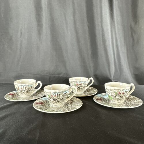 Myott Royal Mail TEA CUP & SAUCER Set of 4 Staffordshire England