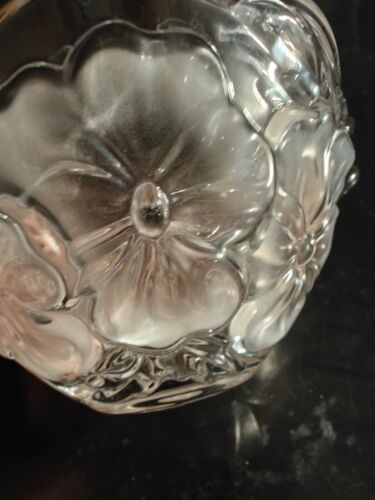 Vintage Studio Nova Pink Floral Glass Bowl Used