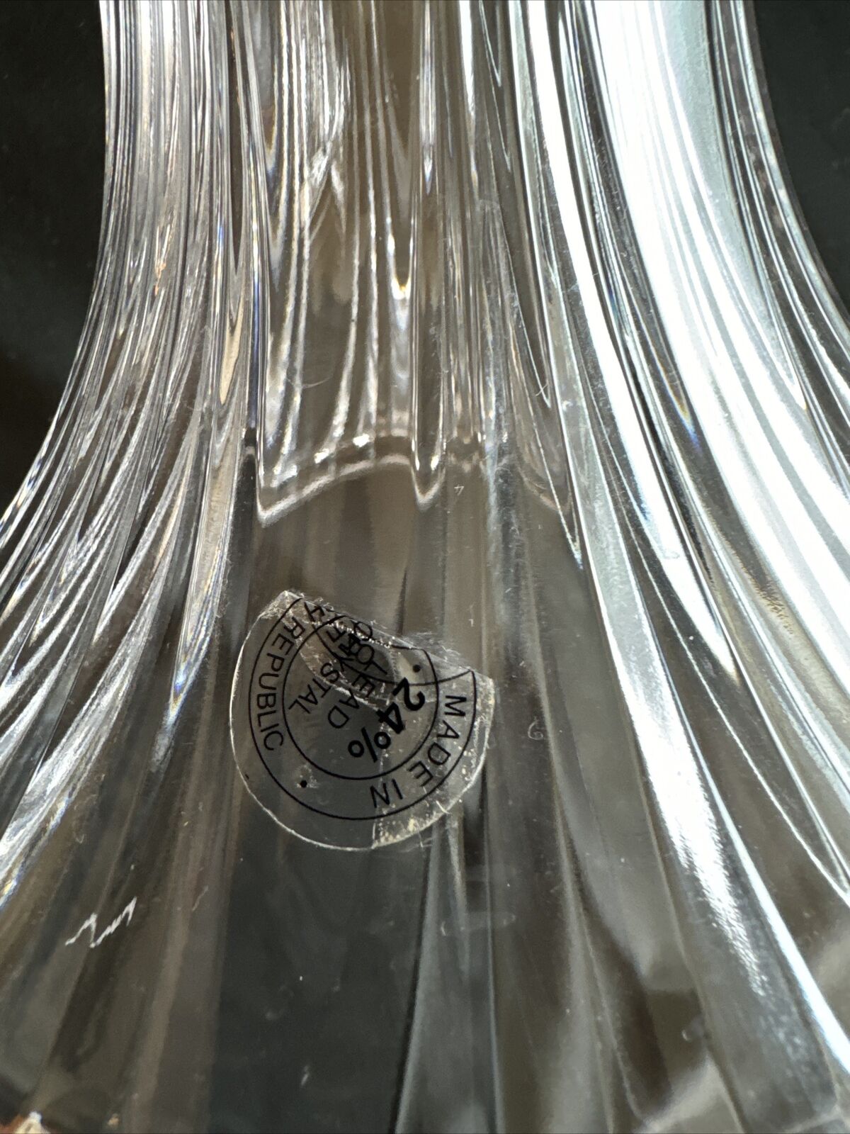 Towle Czech 24% Lead Crystal Centerpiece Trifle Pedestal Vase Large 14"