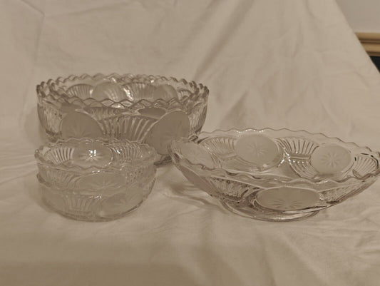 EAPG Horns of Plenty Bowls Assorted Sizes Frosted