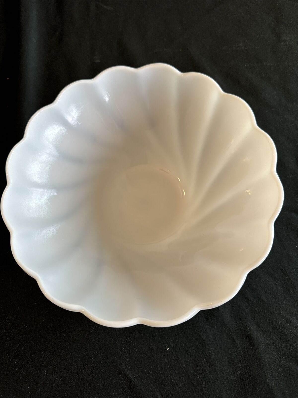 Vintage Hazel Atlas Swirl Milk Glass Bowl