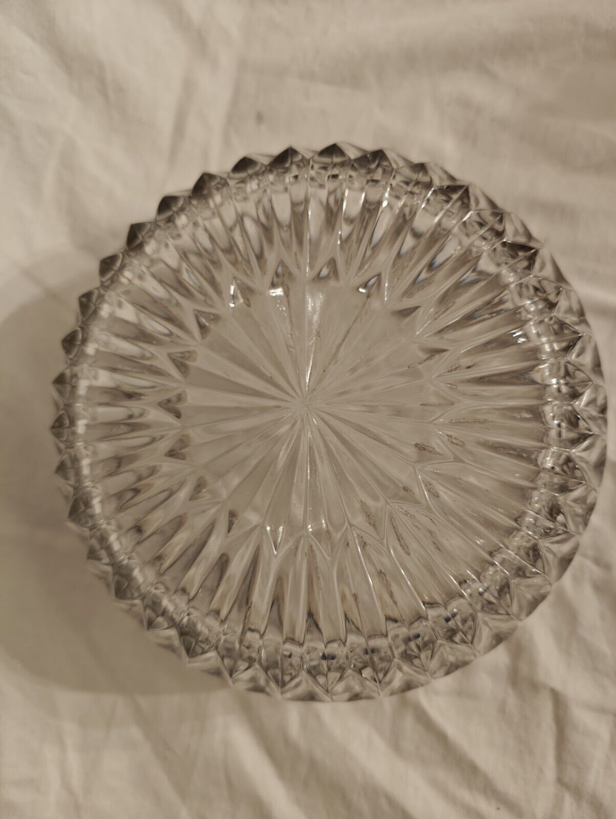 Vintage Leonard Crystal Servng Bowl with Silver Rim