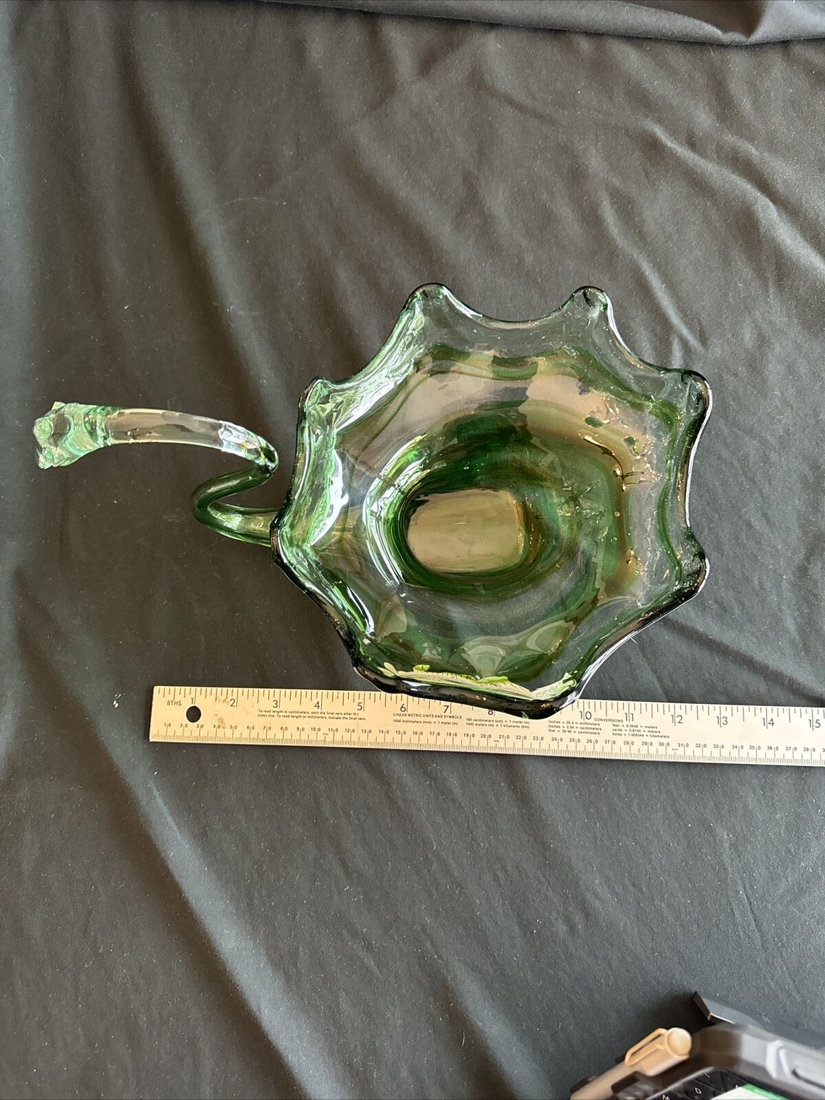 Vintage Hand Blown Glass Swan Bowl