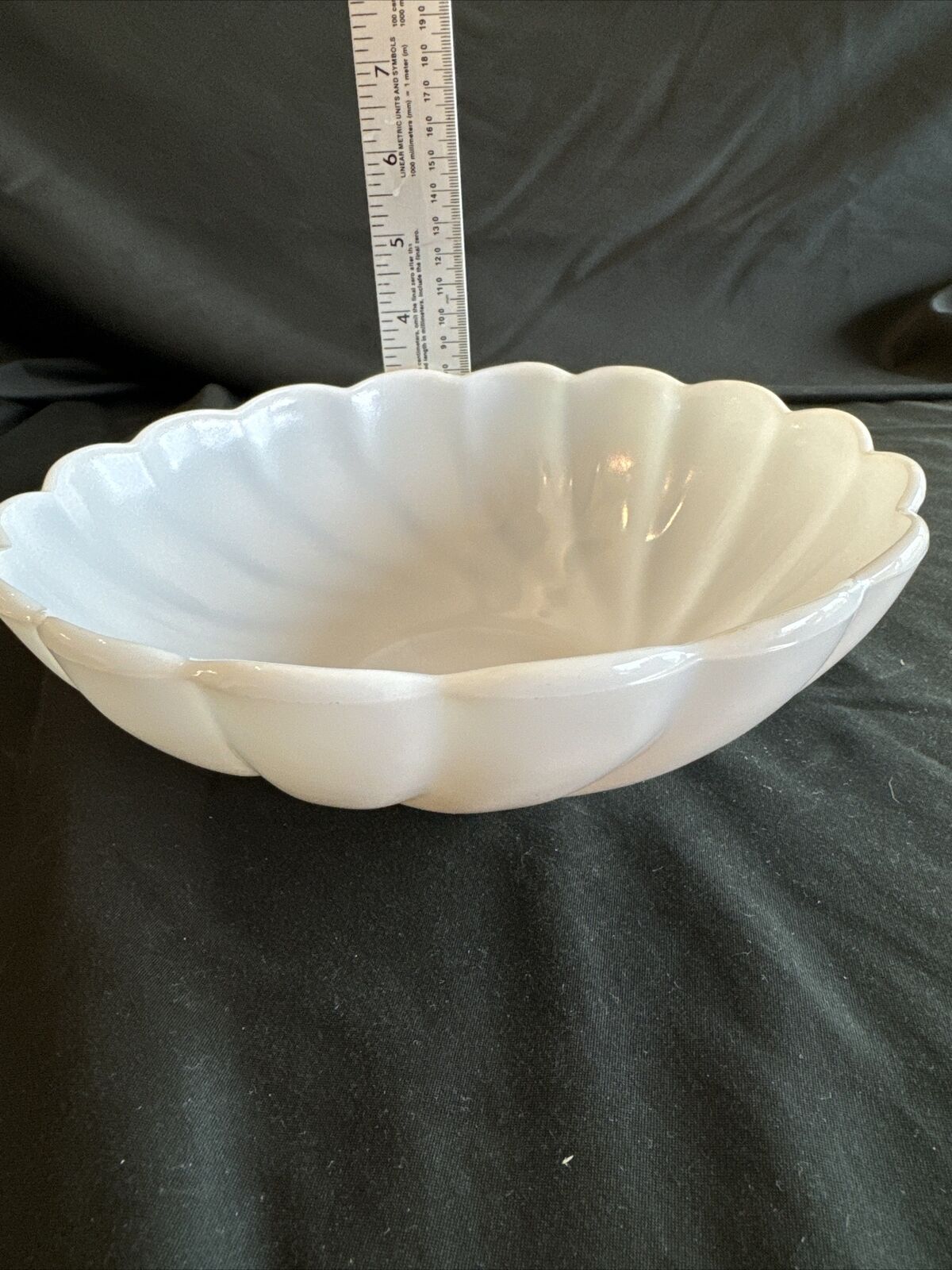 Vintage Hazel Atlas Swirl Milk Glass Bowl