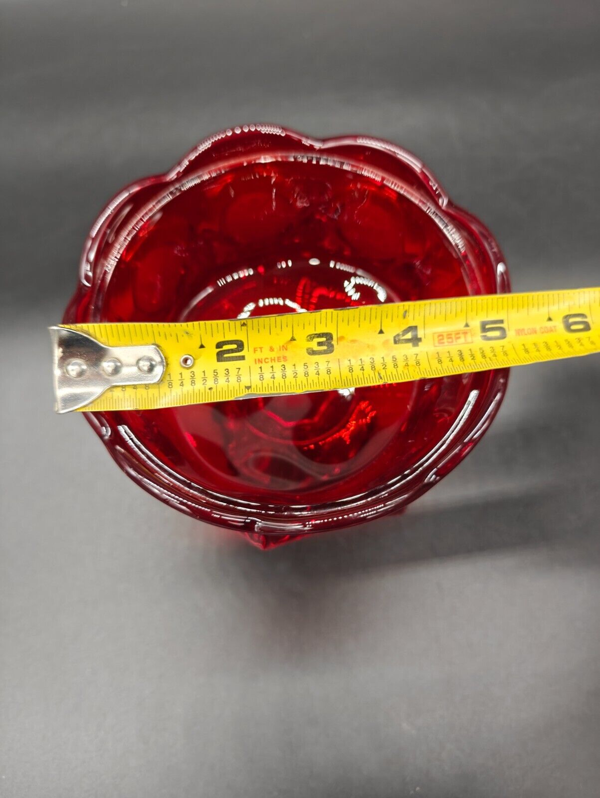 Vintage Fostoria Coin Glass Wedding Bowl and Lid (Candy Dish) Ruby Red