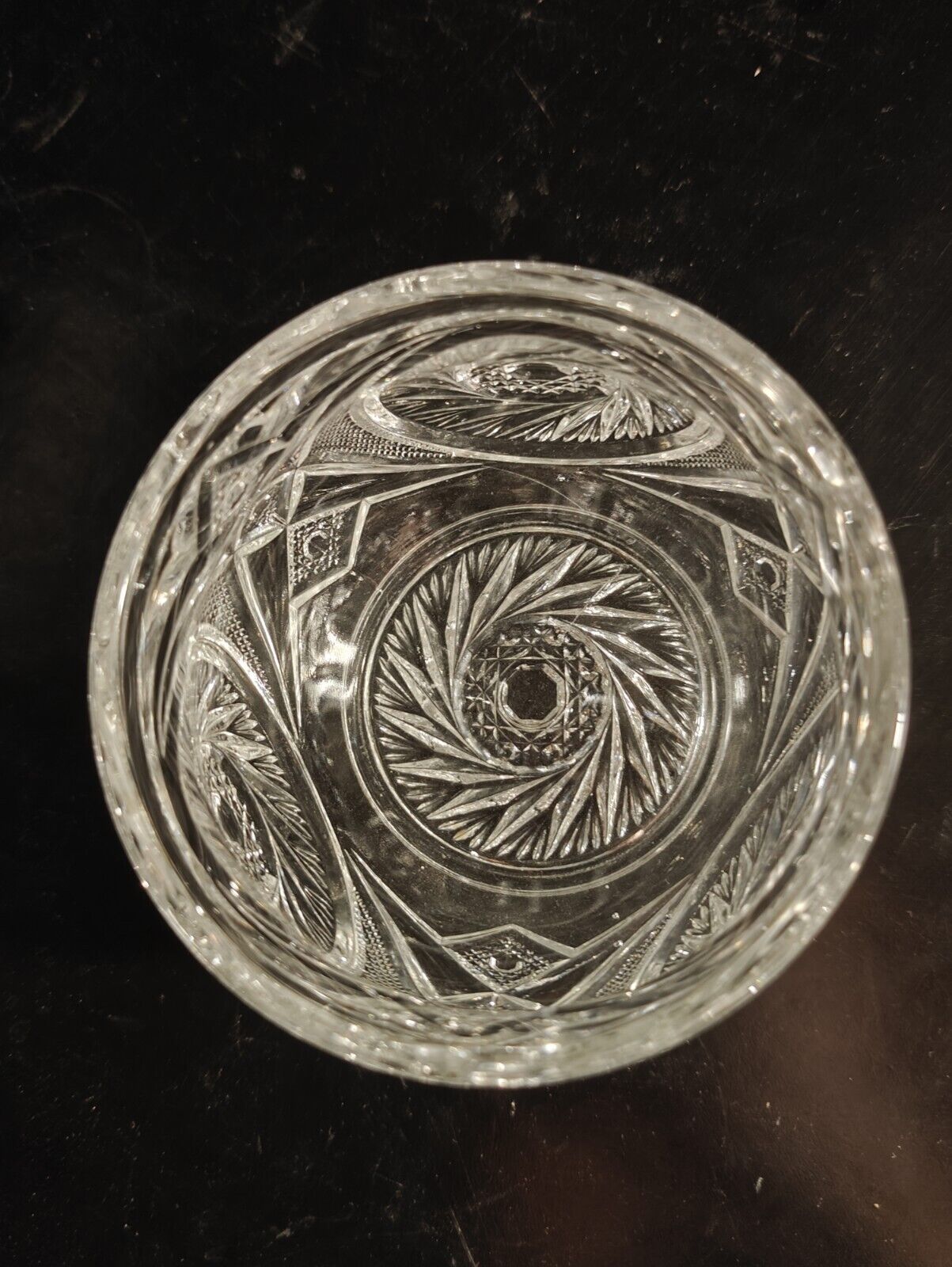 Vintage Aztec Cut Glass 3.5 x 3.5