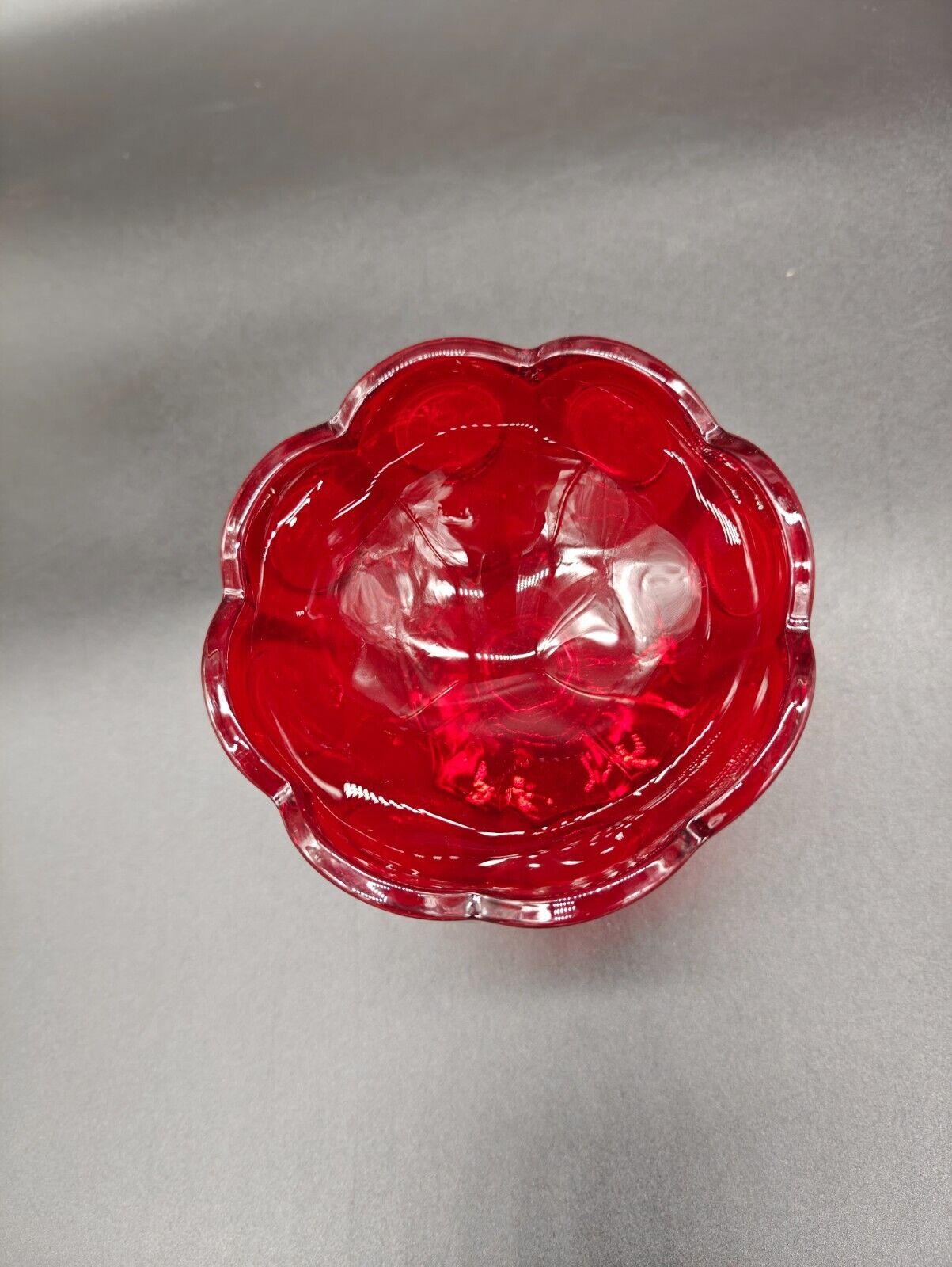 Vintage Fostoria Ruby Red Coin (Eagle/Torch) Glass Compote/Open Candy Dish