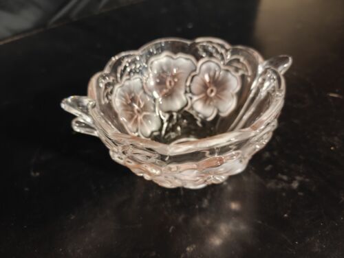 Vintage Studio Nova Pink Floral Glass Bowl Used