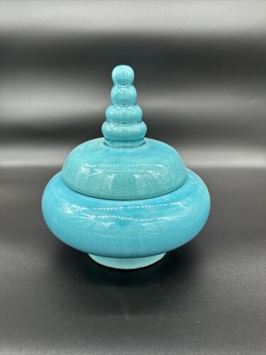 Blue Ceramic Mediterranean Spice Jar Bowl