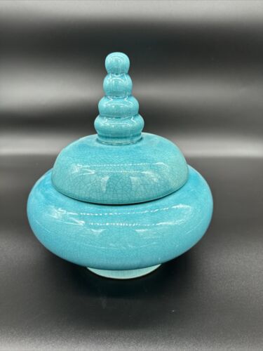 Blue Ceramic Mediterranean Spice Jar Bowl