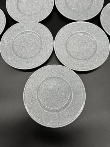 Mikasa Ultrastone Gray Cup and Saucer Set of 7 Grey Speckled Pattern Japan